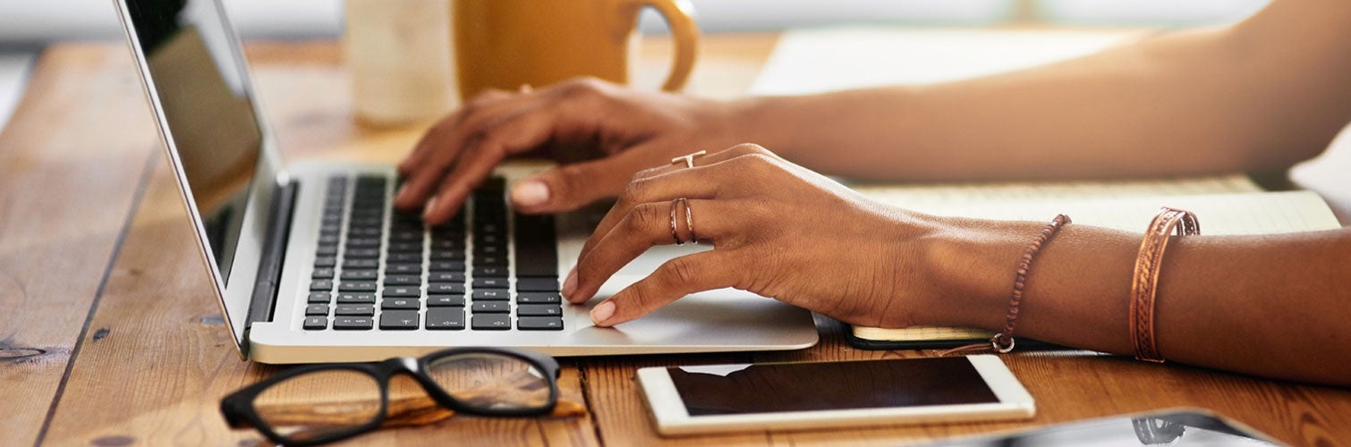 researching a personal line of credit on the computer
