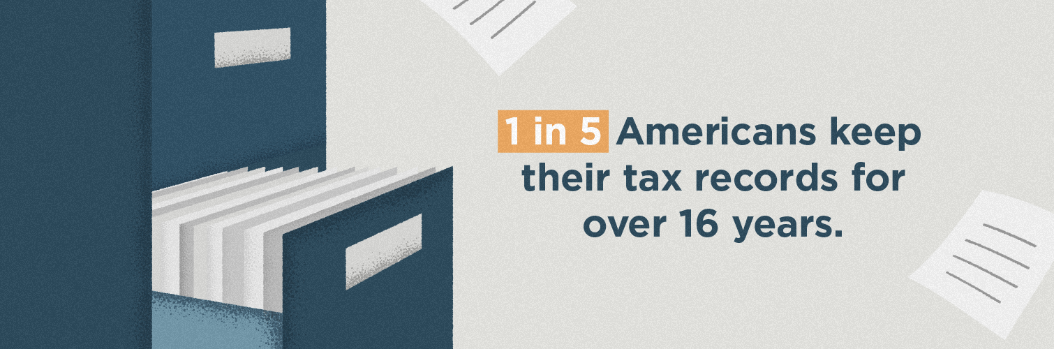 1 in 5 Americans keep their tax records for over 16 years