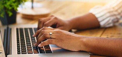woman using a laptop