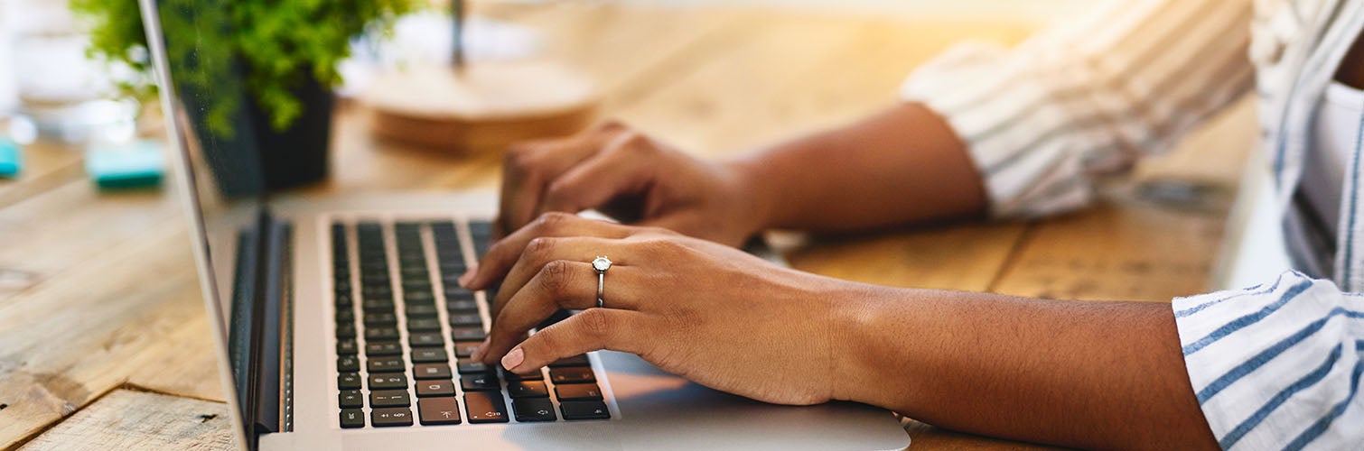 woman using a laptop