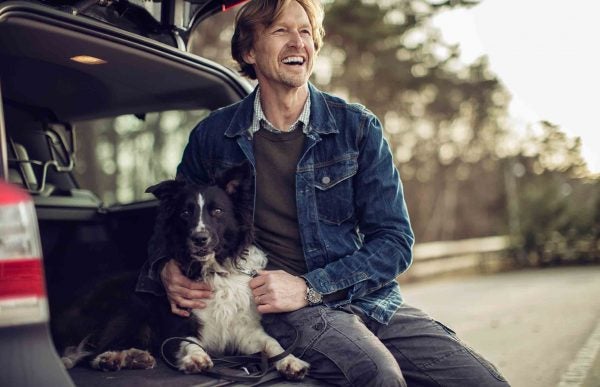 credit check man with dog