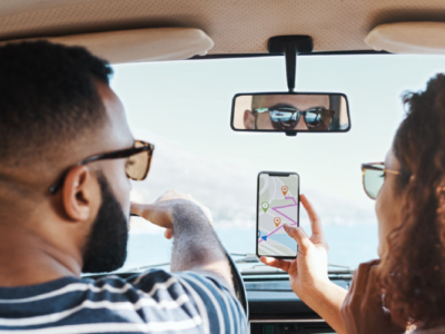 Couple driving