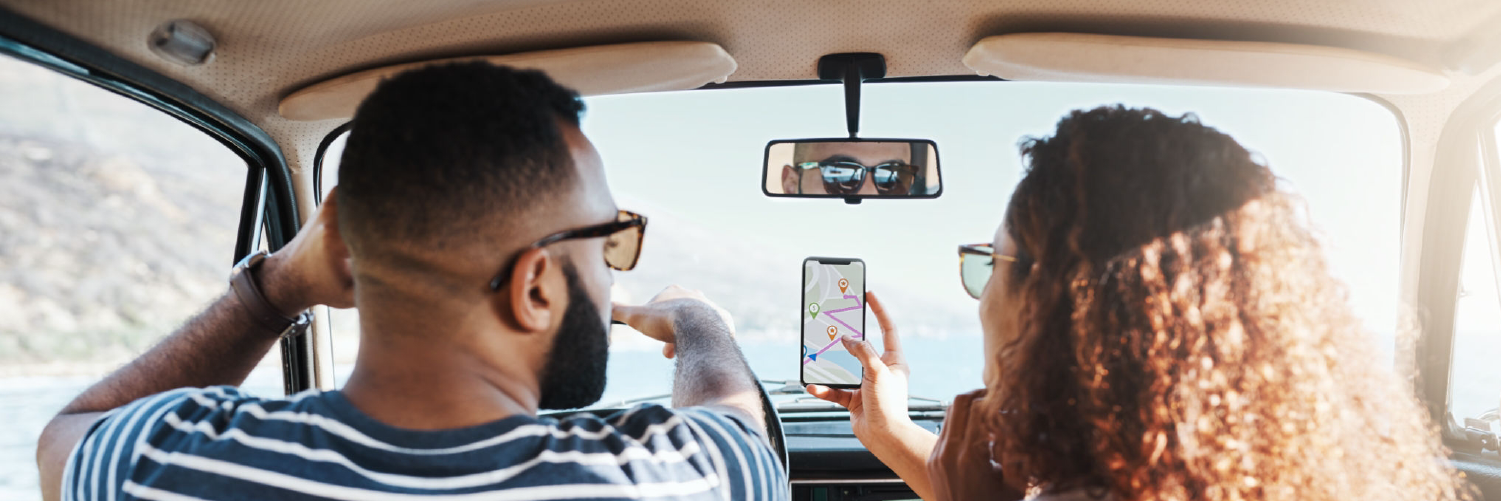 Couple driving