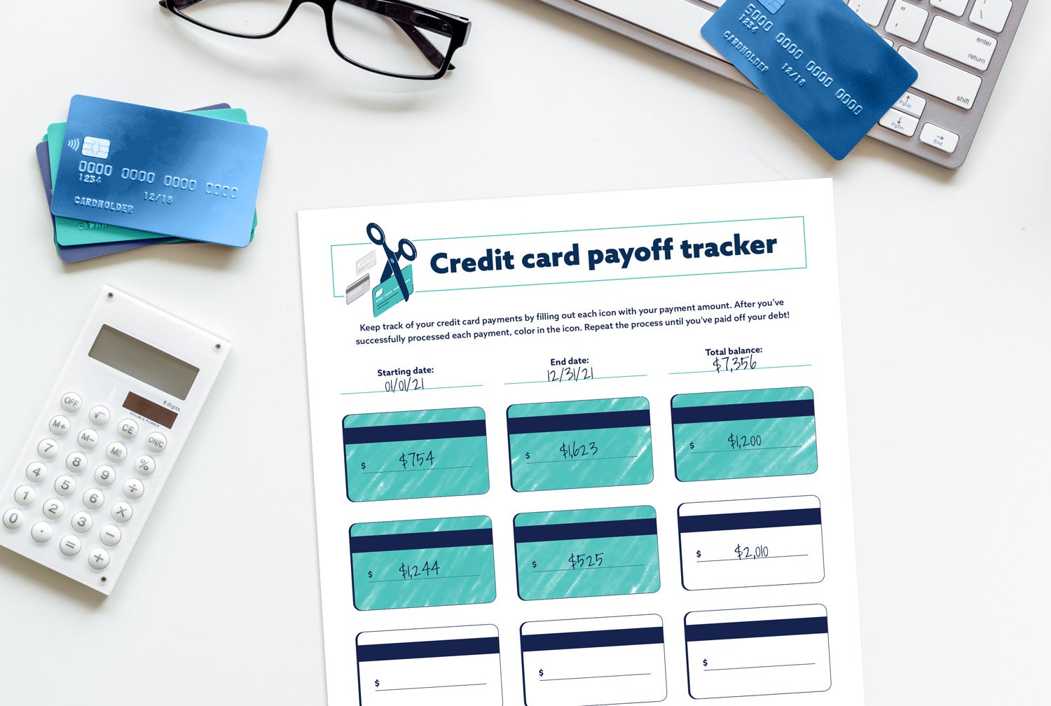 Credit card payoff tracker