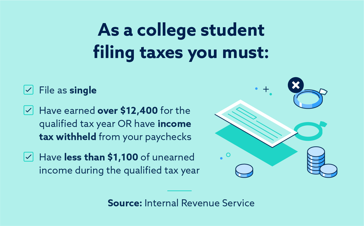 Guidelines for filing taxes as a college student.