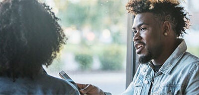 People discussing credit scores.