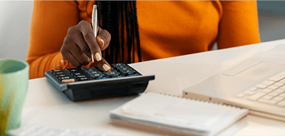 Student calculating taxes
