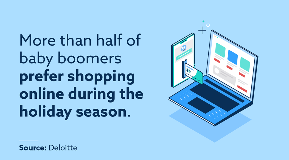 More than half of baby boomers prefer shopping online during the holiday season