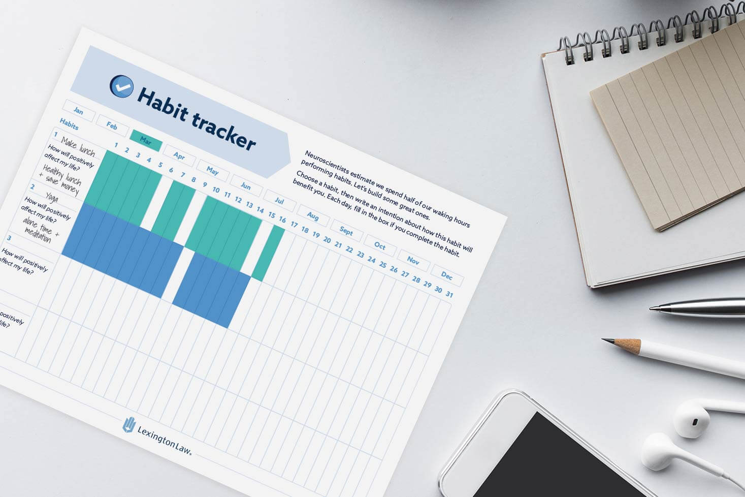 Picture that illustrates Habit tracker template