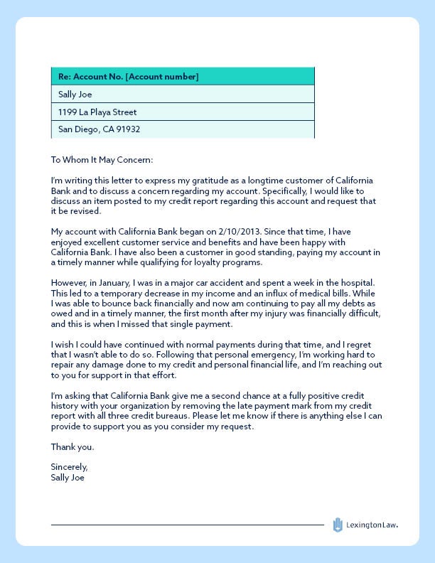 What Is A Goodwill Letter Template Lexington Law
