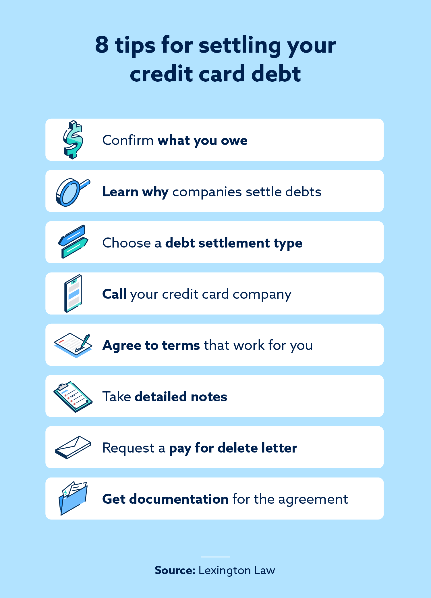Debt negotiation and settlement tips